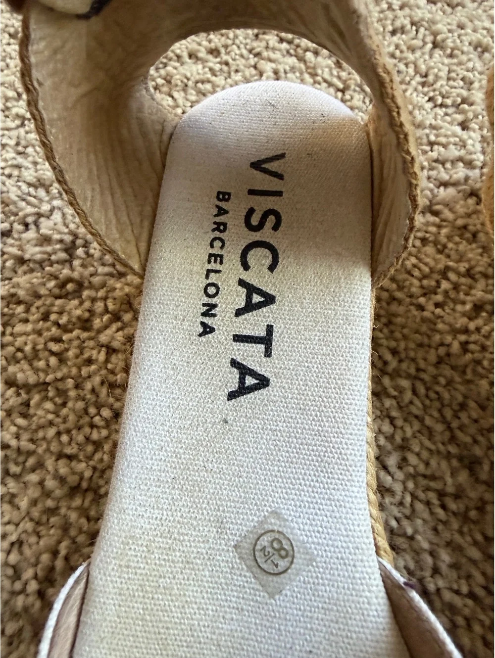 Viscata Barcelona white canvas Pubol espadrille wedges Size 8.5